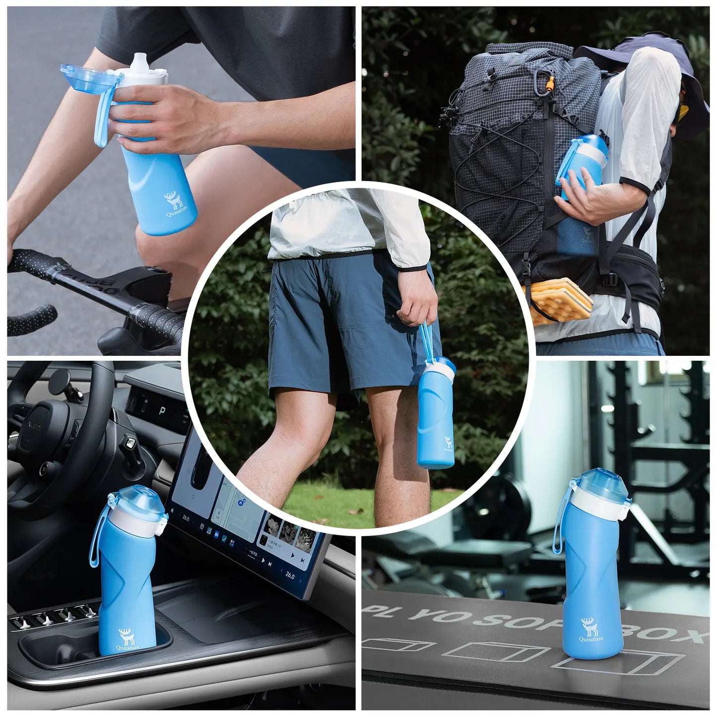 Collapsible Soft Water Bottle with Angled Spout