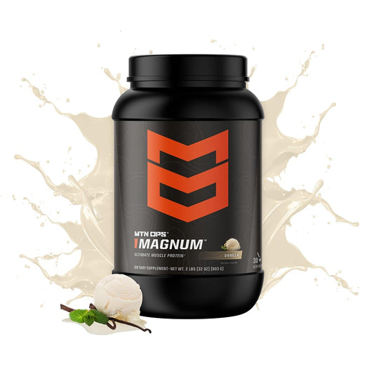 MTN OPS Magnum Vanilla Protein Powder | 23g of Whey Isolate Protein & Milk Protein with BCAAs | Zero Sugar & Gluten Free | Vanilla Milkshare 30 Servings