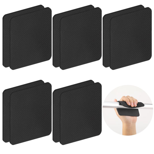 InnoHHustle 10 Pcs Gym Grip Pads for Weight Lifting Pull Up Grips Neoprene Gym Grips Comfort Lifting Hand Grips Gym Gloves Workout Pads for Men Women (Black)