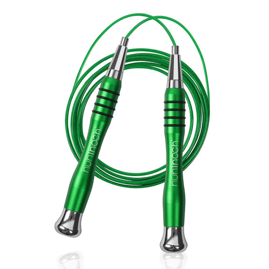 Huhloch High Speed Jump Rope Weighted Jump Rope with Self Locking Design 360 Degree Fast Rotation Non Slip Silicone Grip Includes 2 Speed Cables for Optimal Fitness Training and Cross Training Jump Rope