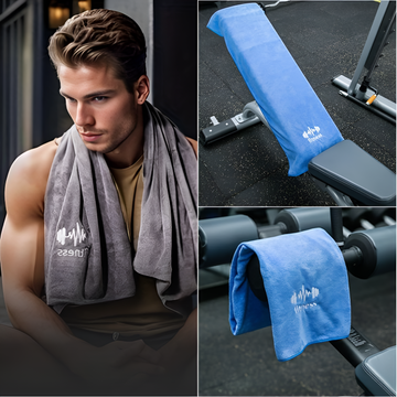 Fitfogo Quick-Dry Gym Towel Set (2 PCS) – Super Absorbent, Soft & Lightweight Workout Towels for Fitness, Yoga & Sports (Blue, 37.4" x 15.7")