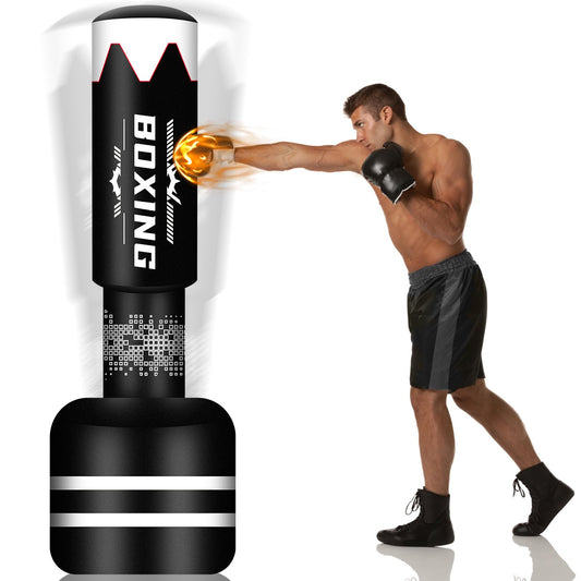 YORWHIN 71 Standing Punching Bag for Adults Heavy Bag Boxing Bag with Stand Upgrated Raise Base Kicking Bag Muay Thai Bag for Training MMA Taekwondo Fitness black