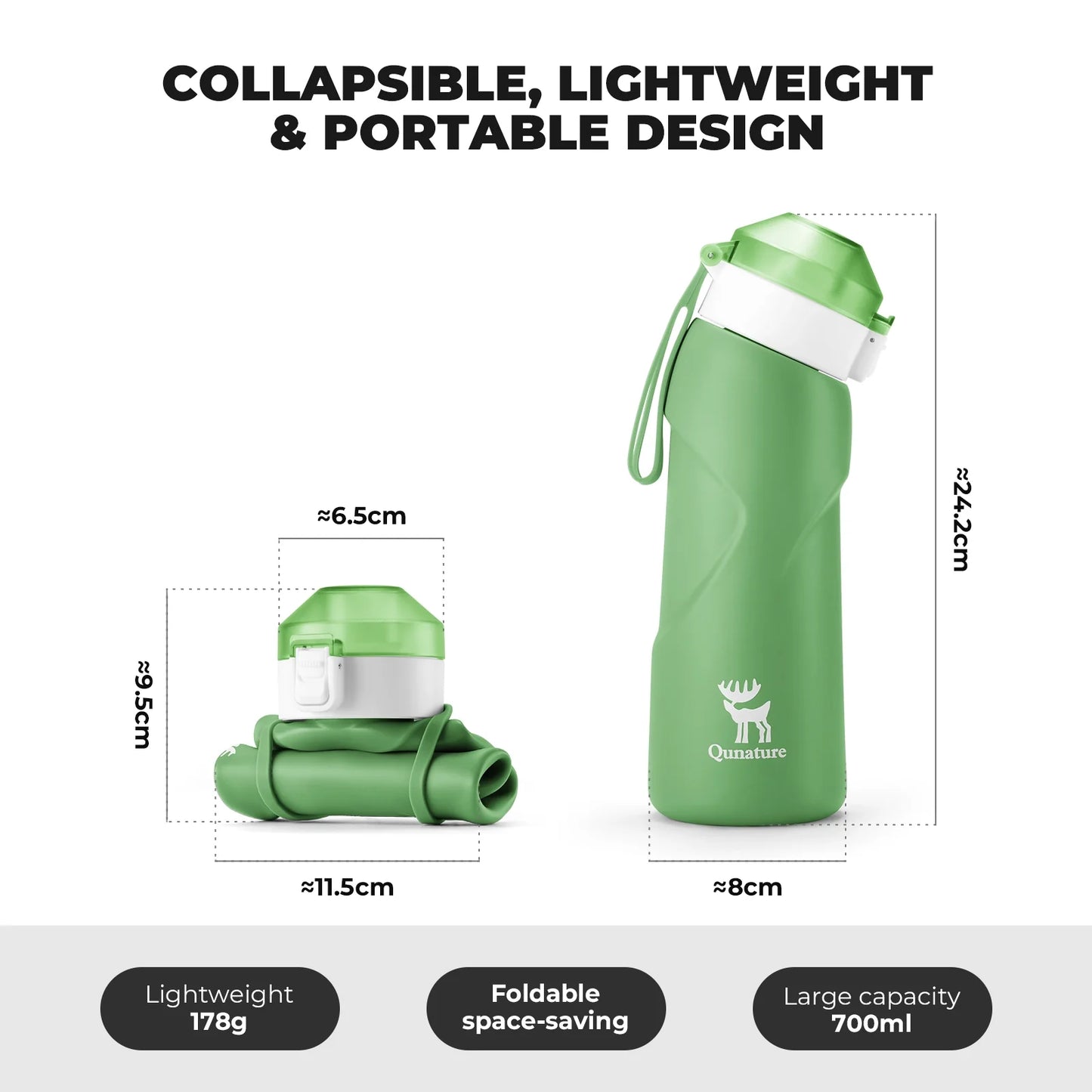Collapsible Soft Water Bottle with Angled Spout