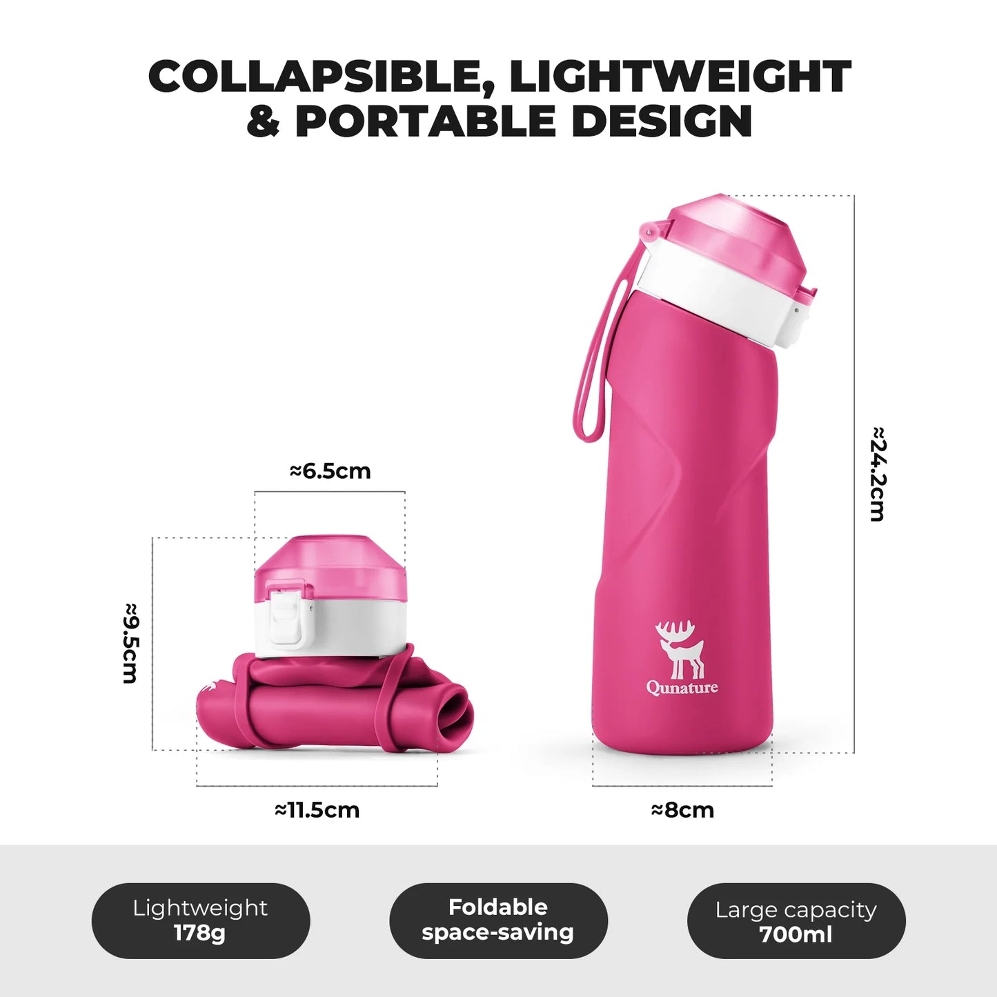 Collapsible Soft Water Bottle with Angled Spout