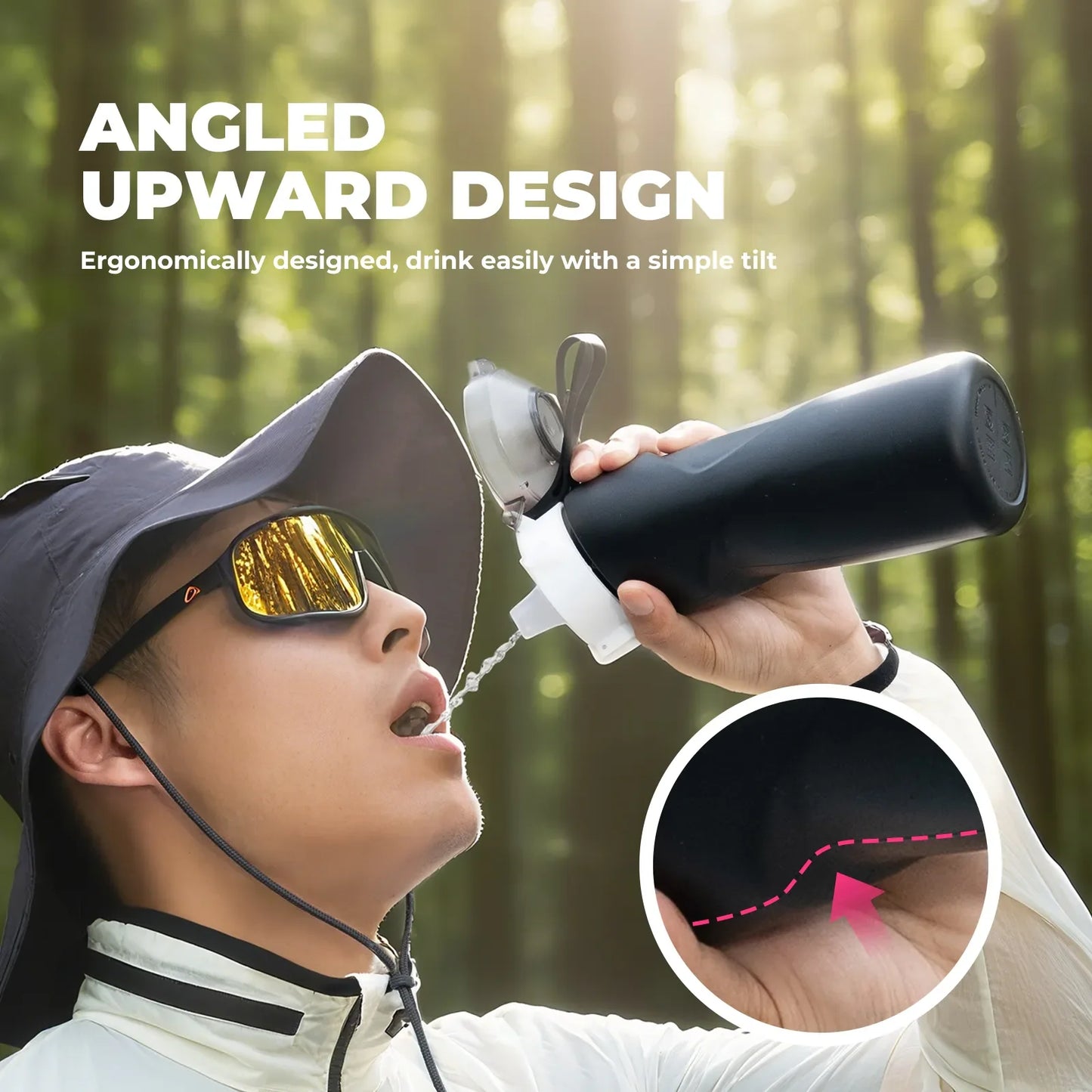 Collapsible Soft Water Bottle with Angled Spout