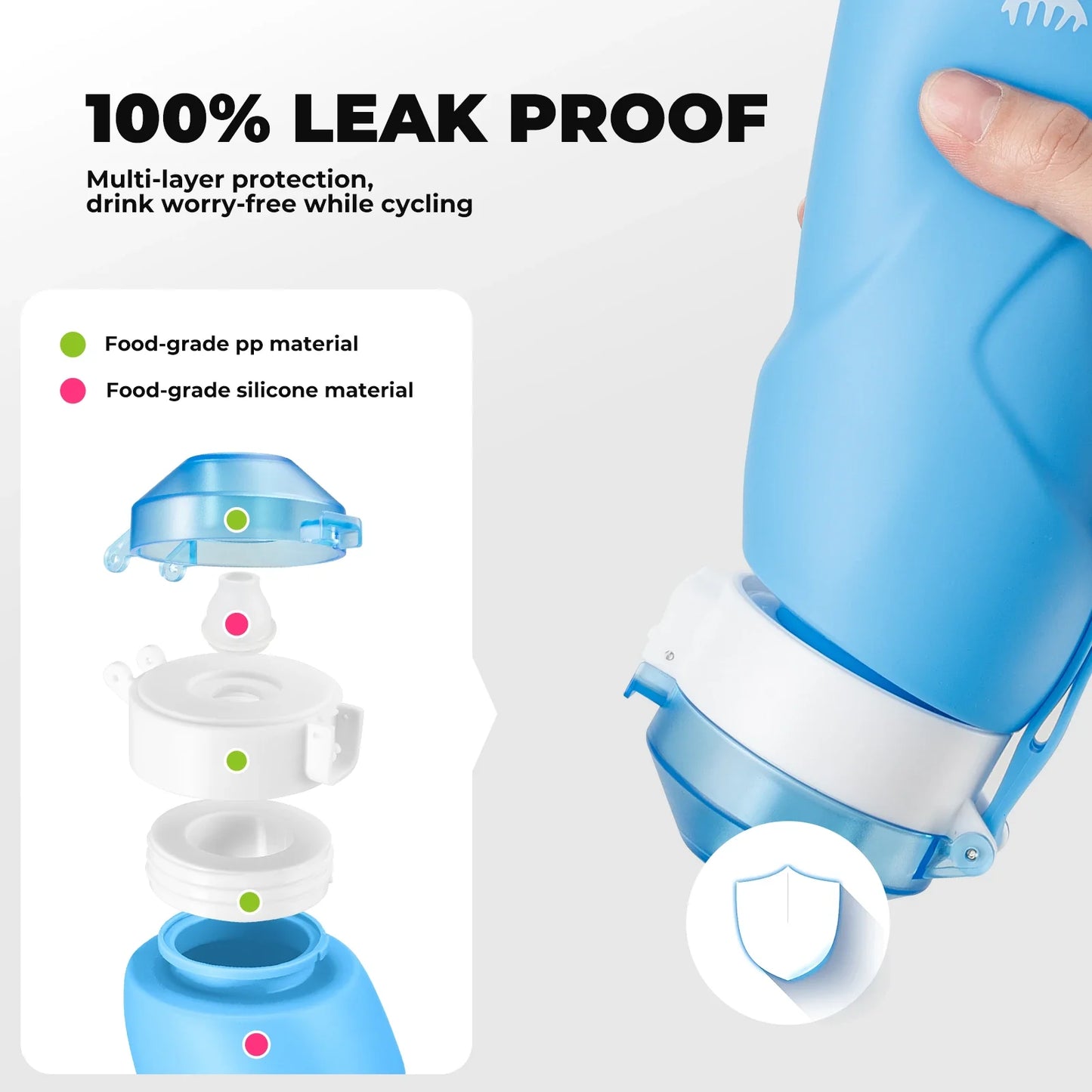 Collapsible Soft Water Bottle with Angled Spout